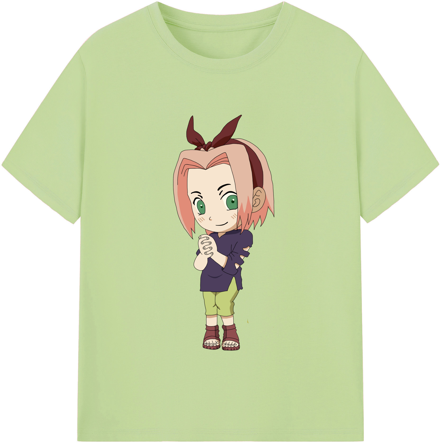 （画像用） NARUTO -ナルト- 春野サクラ Haruno Sakura 綿100％半袖Tシャツ（フロントプリント）
